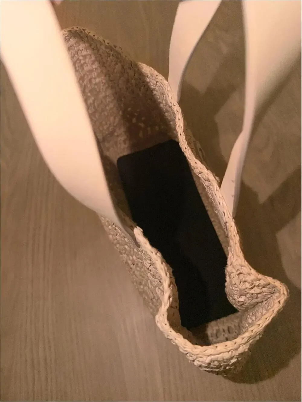 Anine Bing Cream Crochet mini Tote Bag